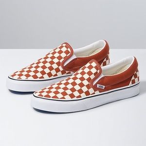 Red orange checkers vans woman’s size 9